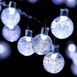 The Magic Toy Shop Solar Crystal Ball String Lights With 30 White Leds Outdoor Garden Fairy Lamp - thumbnail 2
