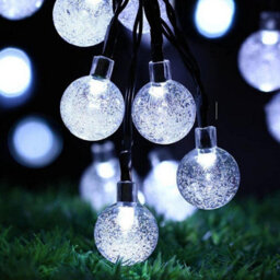 The Magic Toy Shop Solar Crystal Ball String Lights With 30 White Leds Outdoor Garden Fairy Lamp - thumbnail 3