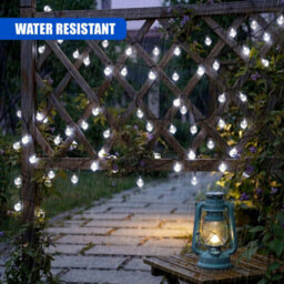The Magic Toy Shop Solar Crystal Ball String Lights With 30 White Leds Outdoor Garden Fairy Lamp - thumbnail 7
