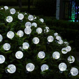 The Magic Toy Shop Solar Crystal Ball String Lights With 30 White Leds Outdoor Garden Fairy Lamp - thumbnail 4