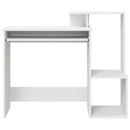 Berkfield Modern White Computer Desk White Chipboard Standard Storage - thumbnail 6