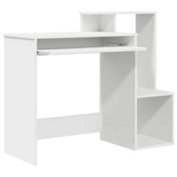 Berkfield Modern White Computer Desk White Chipboard Standard Storage - thumbnail 5