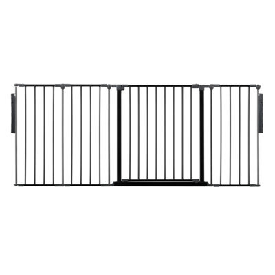 Safetots Premium Multi Panel Room Divider, Up To 181Cm Wide, Black, 70Cm Tall, Flexible Barrier With Door For Baby And Toddler - image 1