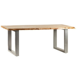 Natural Essential Live Edge 150Cm Dining Table - Grey Metal Legs - thumbnail 5