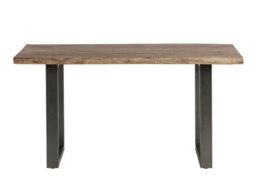 Natural Essential Live Edge 150Cm Dining Table - Grey Metal Legs - thumbnail 2