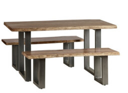 Natural Essential Live Edge 150Cm Dining Table - Grey Metal Legs - thumbnail 3