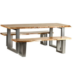 Natural Essential Live Edge 150Cm Dining Table - Grey Metal Legs - thumbnail 8