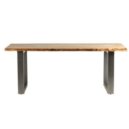 Natural Essential Live Edge 150Cm Dining Table - Grey Metal Legs - thumbnail 6