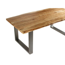 Natural Essential Live Edge 150Cm Dining Table - Grey Metal Legs - thumbnail 7