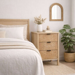 Birlea Lotus 3 Drawer Bedside Cabinet Chest Table Light Oak