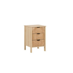 Birlea Lotus 3 Drawer Bedside Cabinet Chest Table Light Oak - thumbnail 2