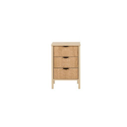Birlea Lotus 3 Drawer Bedside Cabinet Chest Table Light Oak - thumbnail 3