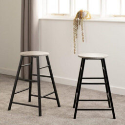 Seconique Athens Breakfast Bar Set Concrete Effect With Black Metal Legs - thumbnail 9