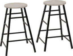 Seconique Athens Breakfast Bar Set Concrete Effect With Black Metal Legs - thumbnail 8
