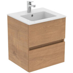 Ideal Standard Eurovit+ 500mm Wall Mounted Vanity Unit With 2 Drawers In Natural Oak - thumbnail 1