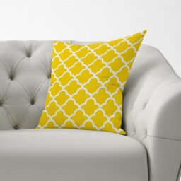 Warren Reed Designer Geometric Yellow Quatrefoil Wave Cushions 60Cm X 60Cm - thumbnail 2