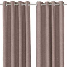 GoodHome Napour Taupe Plain Lined Eyelet Curtain (W)167Cm (L)183Cm, Pair - thumbnail 1