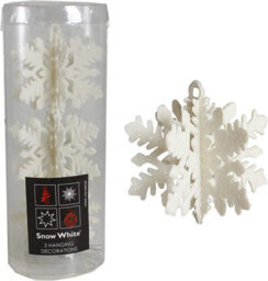 PMS Pack Of 3 Hanging White Snowflake Christmas Decorations - thumbnail 1