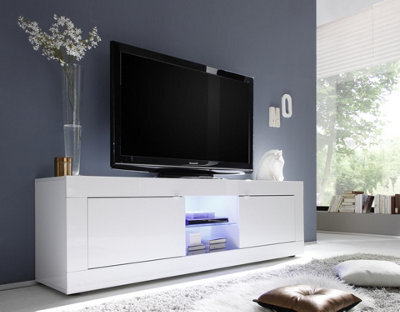FurniComp LTD Furnicomp Selene Large 2 Door White Gloss Tv Unit - image 1