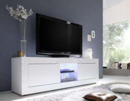 FurniComp LTD Furnicomp Selene Large 2 Door White Gloss Tv Unit - thumbnail 1
