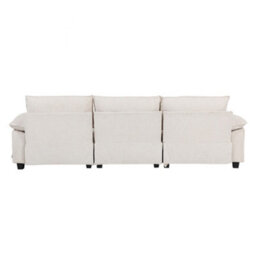 Living And Home 3-Seater Chenille Upholstered Sectional Sofa With Pillows - thumbnail 4