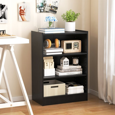 Costway 3-Tier Adjustable Bookcase Bookshelf Modern Display Cabinet W/ Anti-Toppling Device - image 1