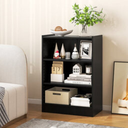 Costway 3-Tier Adjustable Bookcase Bookshelf Modern Display Cabinet W/ Anti-Toppling Device - thumbnail 4