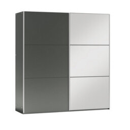 Arte Graphite Matt Sliding Mirrored Wardrobe 150Cm - Contemporary Edge And Order - thumbnail 4