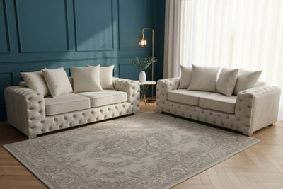 Stratus Interiors Ashley Corner Sofa Chesterfield Scatter Back - Scatter Back (Smaller) - Doorstep Delivery Only No Assembly - 3 And 2 Seater Set - image 1