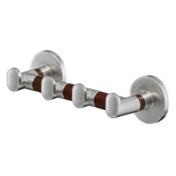 Bisk Solid Wood And Zamak Wall Mounted Dressing-Gown Towel 4-Hook Strip Hanger - thumbnail 2