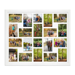 AK Frames 80X70Cm White Modern Multi Photo Frame With White Mount - Holds 20 Apertures (18X) 6X4, (2X) 4X4 Photos - thumbnail 1