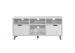 Timber Art Design Pulford Scandi Tv Unit Stand Cabinet 2 Drawer + Shelf White Media Cabinet - thumbnail 3