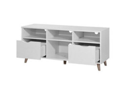 Timber Art Design Pulford Scandi Tv Unit Stand Cabinet 2 Drawer + Shelf White Media Cabinet - thumbnail 4