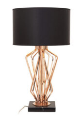 Orsina Modern Table Lamp With Black Fabric Shade, Bronze Metal Frame And Marble Base, Contemporary Desk Lamp - thumbnail 1