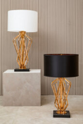 Orsina Modern Table Lamp With Black Fabric Shade, Bronze Metal Frame And Marble Base, Contemporary Desk Lamp - thumbnail 3
