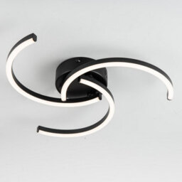 First Choice Lighting Curve - Black Led Flush Ceiling Light - thumbnail 1