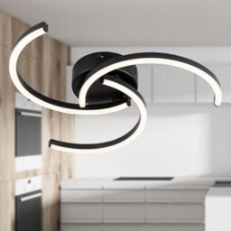First Choice Lighting Curve - Black Led Flush Ceiling Light - thumbnail 7