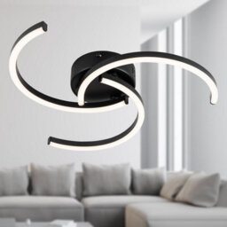First Choice Lighting Curve - Black Led Flush Ceiling Light - thumbnail 6