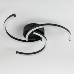 First Choice Lighting Curve - Black Led Flush Ceiling Light - thumbnail 3
