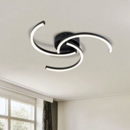 First Choice Lighting Curve - Black Led Flush Ceiling Light - thumbnail 9
