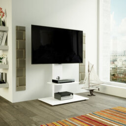 "Avf Lesina 70Cm Pedestal Tv Stand, For Tvs 32-65"" - Satin White"