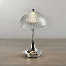 Amorly Led Small Table Lamp,mushroom Shape Rechargeable Portable Bedroom Bedside Ambient Lights For Bedroom Living Room Study Chrome - thumbnail 2