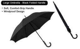 Mantraraj Large Stick Umbrella Folded Handle Windproof Umbrella For Men Women Black Travel Umbrella - thumbnail 4