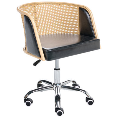 Beliani Desk Chair Elkhart Faux Leather Black - image 1