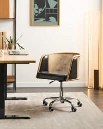 Beliani Desk Chair Elkhart Faux Leather Black - thumbnail 2