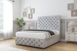"Sloomy Watson Silver Naples Divan Bed No Drawers-26"" Strutted Headboard & 12"" Footboard 3' Single" - thumbnail 3