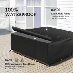 Outsunny Large Garden Set Square Cover Outdoor Furniture Waterproof Resist Fade - thumbnail 4