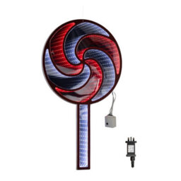 Samuel Alexander 60Cm Light Up Hanging Christmas Lollipop Infinity Light Decoration With Spinning Effect - thumbnail 8