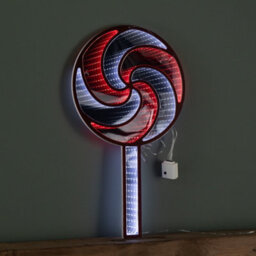 Samuel Alexander 60Cm Light Up Hanging Christmas Lollipop Infinity Light Decoration With Spinning Effect - thumbnail 4