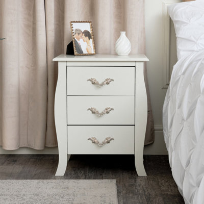 Melody Maison 3 Drawer Bedside Table - Elizabeth Ivory Range - image 1